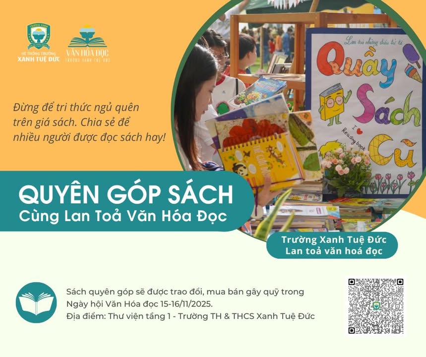 📚 PHÁT ĐỘNG QUYÊN GÓP SÁCH CHO NGÀY HỘI VĂN HÓA ĐỌC 15-16/11/2025🌿