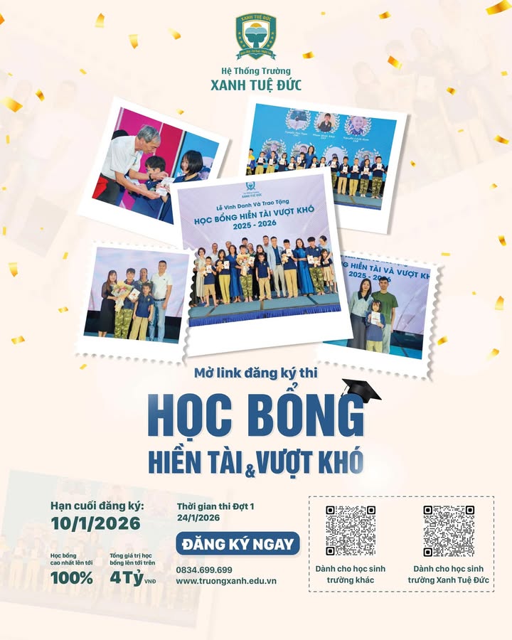 🎓 🎓 HỌC BỔNG HIỀN TÀI & VƯỢT KHÓ NĂM HỌC 2026 - 2027