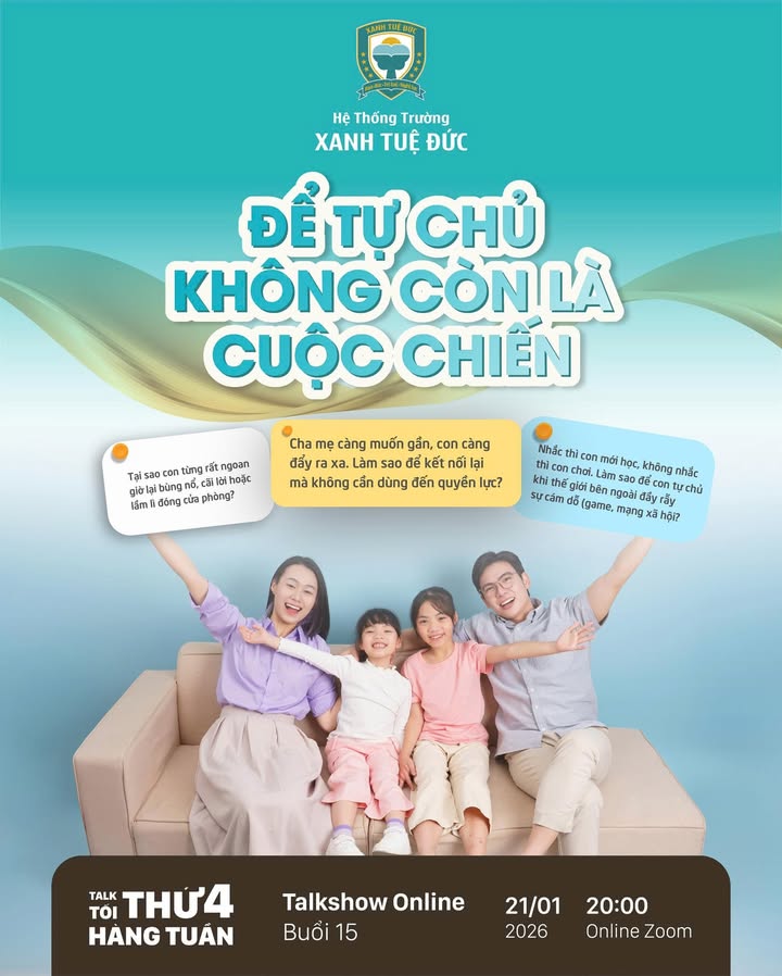 🌻🌻 CHUỖI TALKSHOW ONLINE LÀM CHA MẸ HẠNH PHÚC ĐỊNH KỲ TỐI THỨ 4 HÀNG TUẦN