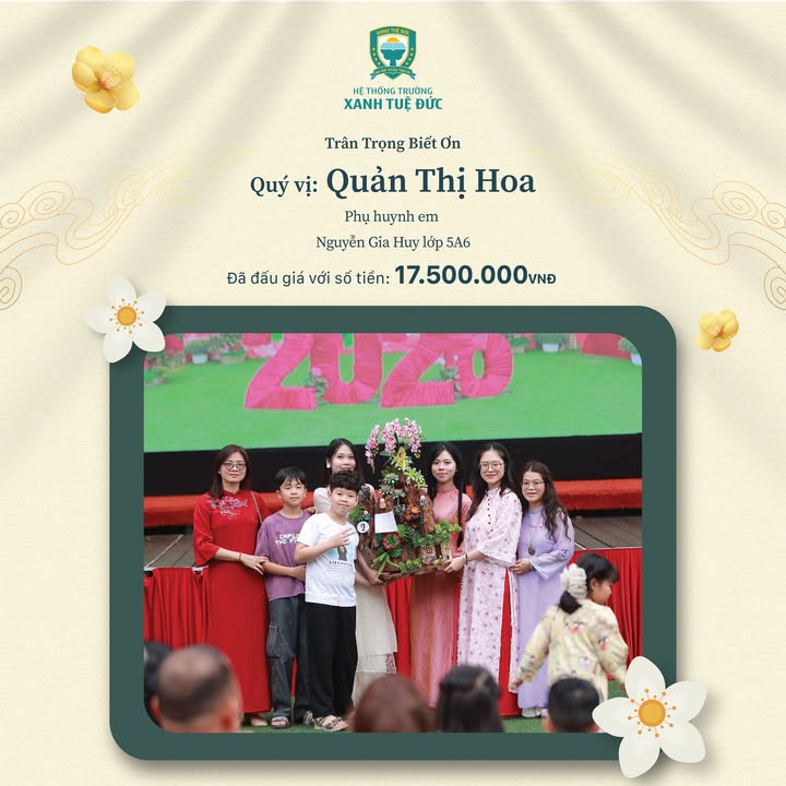 💚 XIN TRÂN QUÝ VÀ BIẾT ƠN NHỮNG TẤM LÒNG VÀNG ĐÃ ĐẤU GIÁ THÀNH CÔNG TRONG HỘI XUÂN 2026
