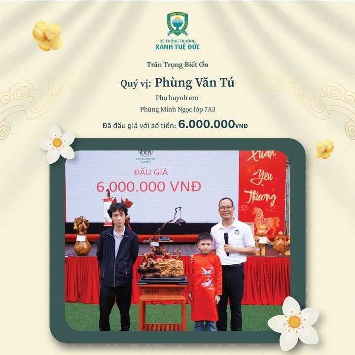 💚 XIN TRÂN QUÝ VÀ BIẾT ƠN NHỮNG TẤM LÒNG VÀNG ĐÃ ĐẤU GIÁ THÀNH CÔNG TRONG HỘI XUÂN 2026