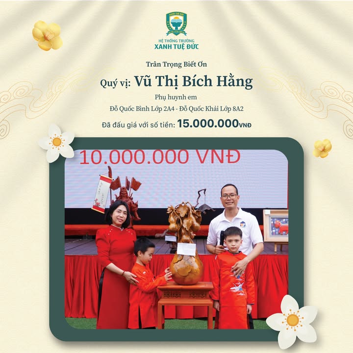 💚 XIN TRÂN QUÝ VÀ BIẾT ƠN NHỮNG TẤM LÒNG VÀNG ĐÃ ĐẤU GIÁ THÀNH CÔNG TRONG HỘI XUÂN 2026