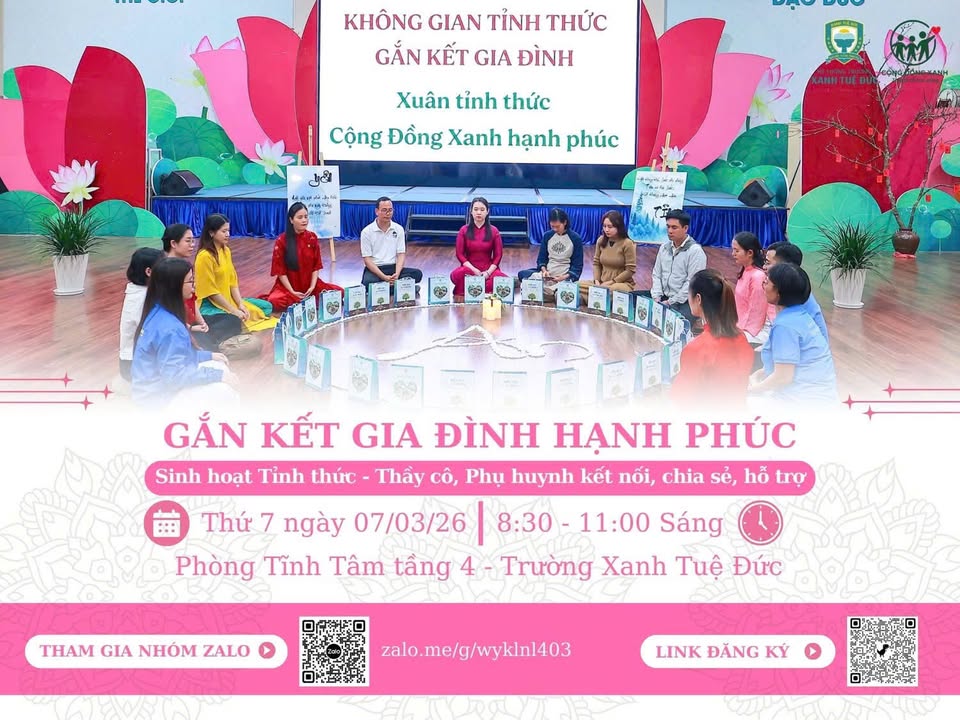 🎁 🎁 HOẠT ĐỘNG CỘNG ĐỒNG XANH - THỨ 7, 07/03/2026 (MIỄN PHÍ)