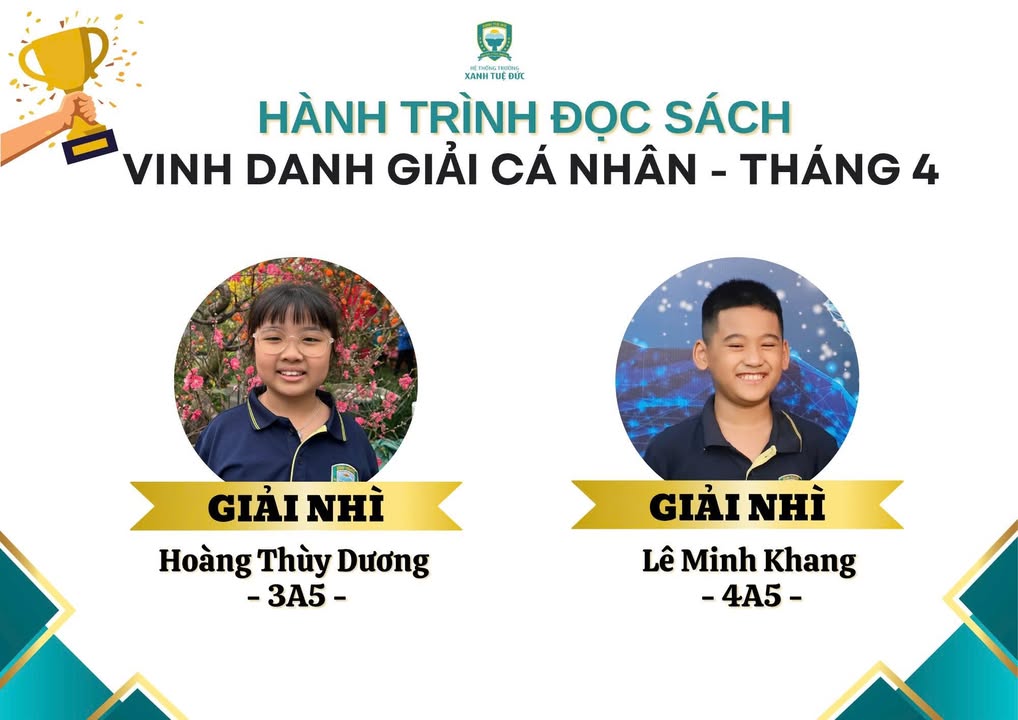 🎊 CHÚC MỪNG VÀ CÔNG BỐ GIẢI CUỘC THI “HÀNH TRÌNH ĐỌC SÁCH” THÁNG 04/2026 📚