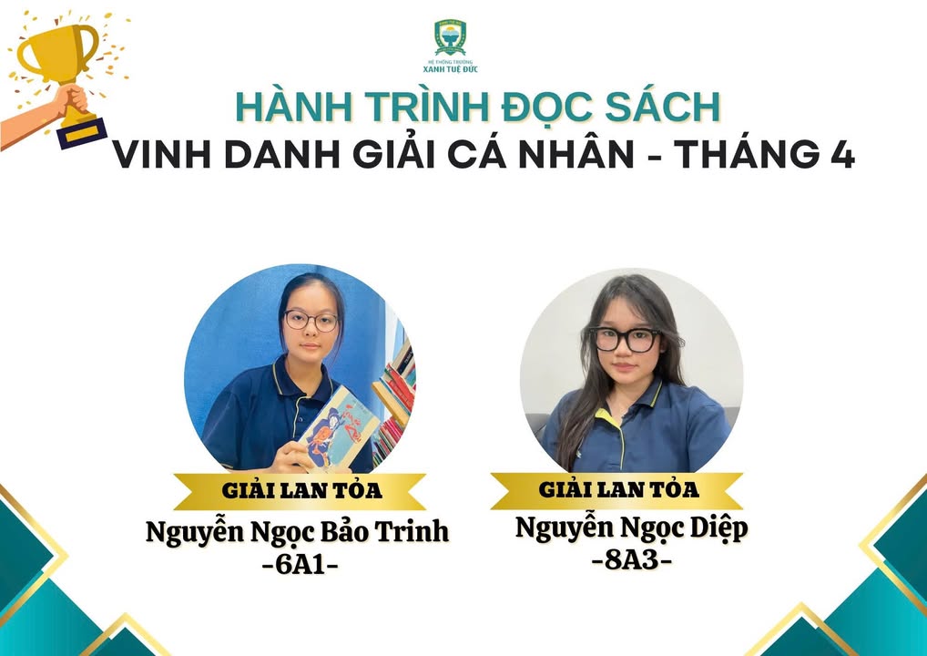 🎊 CHÚC MỪNG VÀ CÔNG BỐ GIẢI CUỘC THI “HÀNH TRÌNH ĐỌC SÁCH” THÁNG 04/2026 📚
