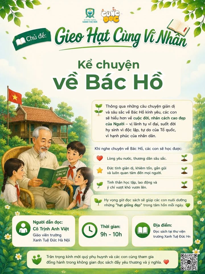 🎉 [MIỄN PHÍ] THÔNG BÁO CHƯƠNG TRÌNH CUỐI TUẦN TẠI TRƯỜNG XANH TUỆ ĐỨC HÀ NỘI
