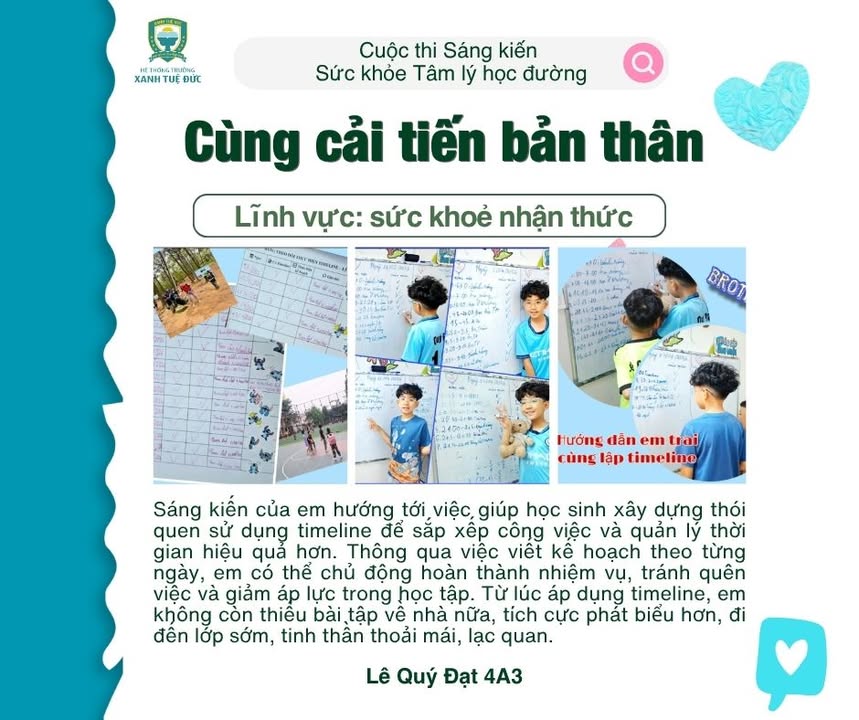 🌿 SÁNG KIẾN SỨC KHỎE TÂM LÝ HỌC ĐƯỜNG - HỌC SINH XANH TUỆ ĐỨC ĐANG GIẢI QUYẾT NHỮNG VẤN ĐỀ GÌ TRONG TRƯỜNG HỌC?