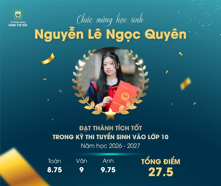 🎉 🎉 TỰ HÀO KẾT QUẢ THI VÀO 10 CỦA HỌC SINH KHỐI 9 NĂM HỌC 2025-2026!