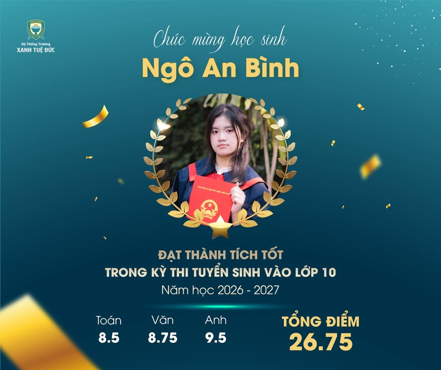 🎉 🎉 TỰ HÀO KẾT QUẢ THI VÀO 10 CỦA HỌC SINH KHỐI 9 NĂM HỌC 2025-2026!